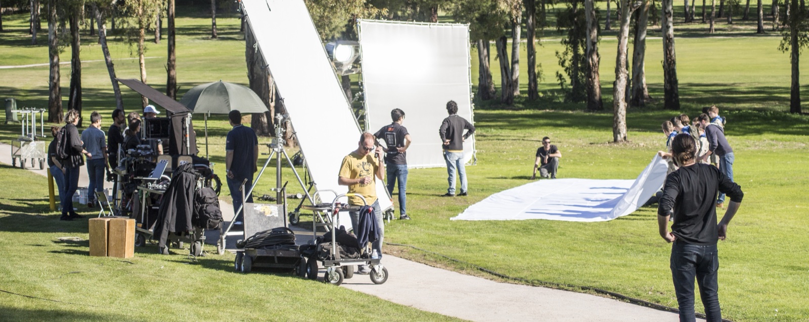 Silver Snow Studios crew on location during an international production in Spain
