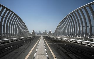 Bridge and corridor view at Valencia’s City of Arts complex – modernist filming site